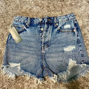 Wild Fable High Rise Frayed Jean Shorts